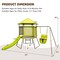 Green 4-in-1 Kids Swing Set with Slide, Adjustable Seat, Playhouse and Canopy